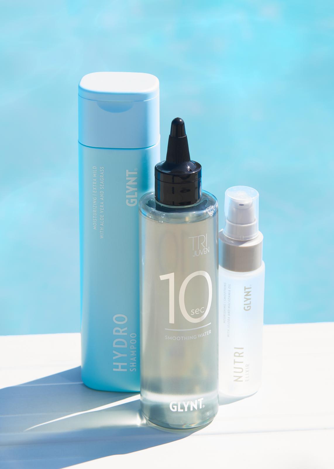 GLYNT professionelle Haarpflegeprodukte — Hydro Shampoo, Trihaven 10sec, Nutri Elixir